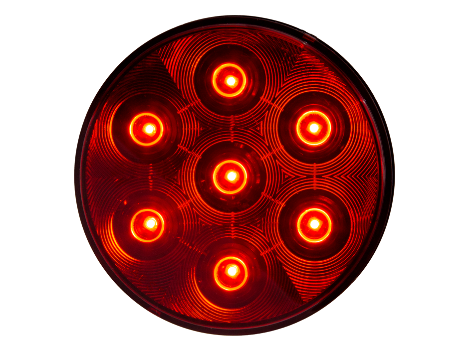 4" Round Stop Tail Turn with AMP Connector Heavy Duty Lighting