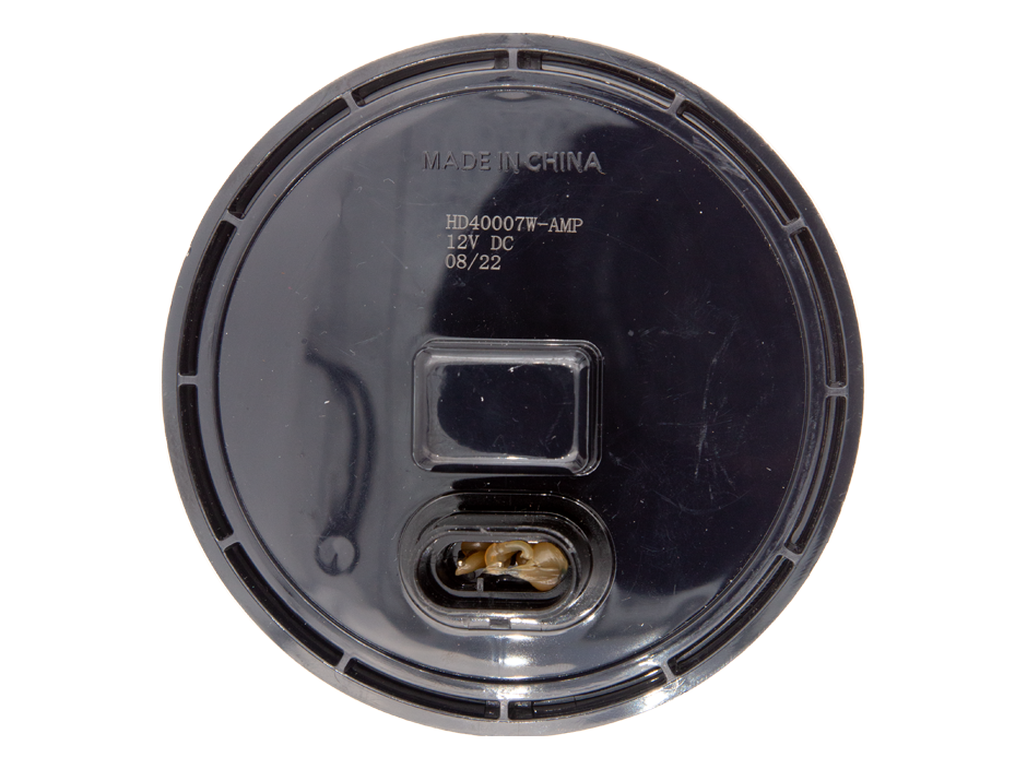 4" Round Backup Light with AMP Connector Heavy Duty Lighting