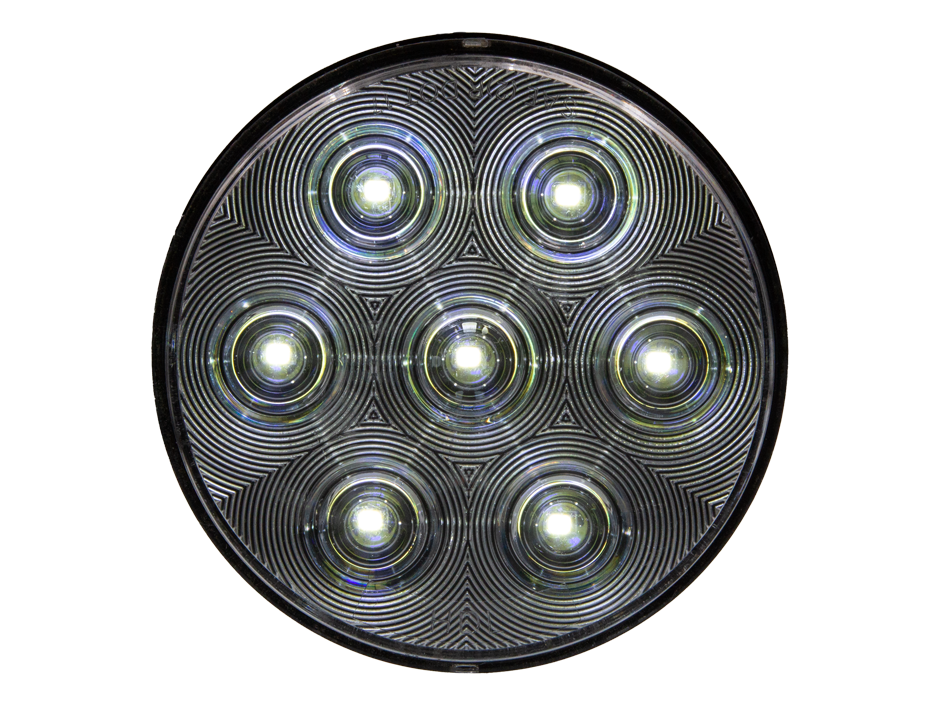 4" Round Backup Light with AMP Connector Heavy Duty Lighting