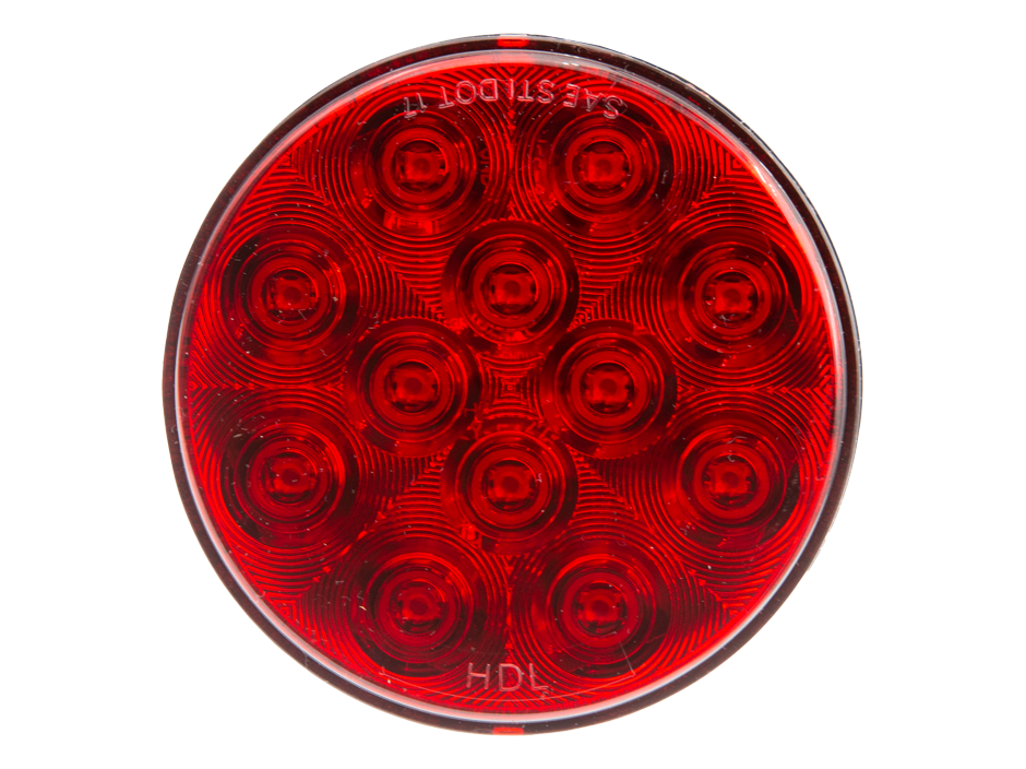 4" Round Stop Tail Turn with AMP Connector Heavy Duty Lighting