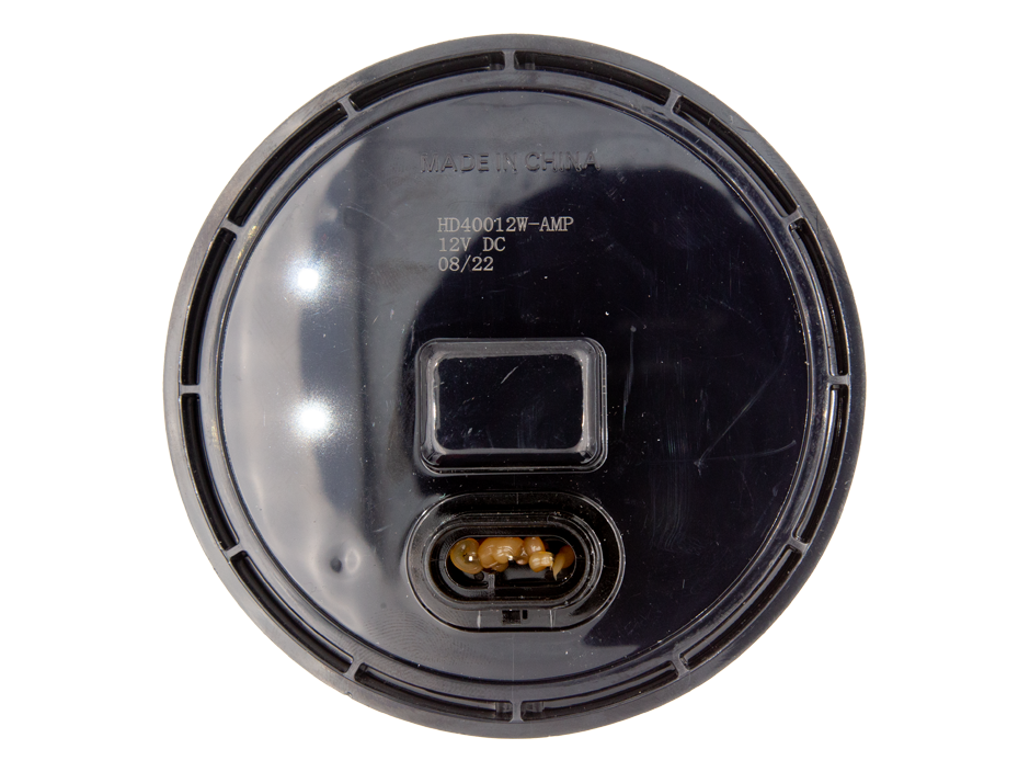 4" Round Backup Light with AMP Connector Heavy Duty Lighting