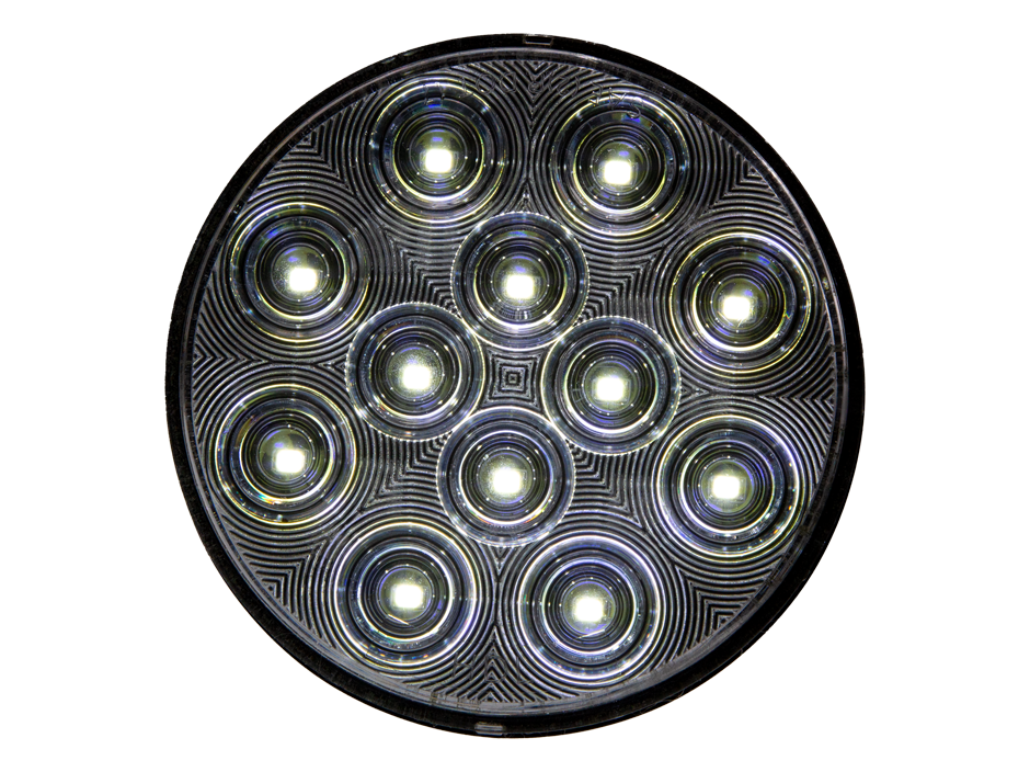 4" Round Backup Light with AMP Connector Heavy Duty Lighting