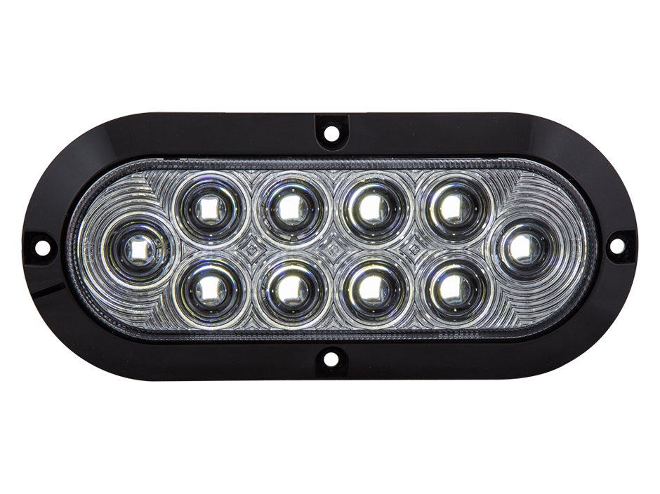 6" Oval Surface Mount Back Up Light with Black… Heavy Duty Lighting