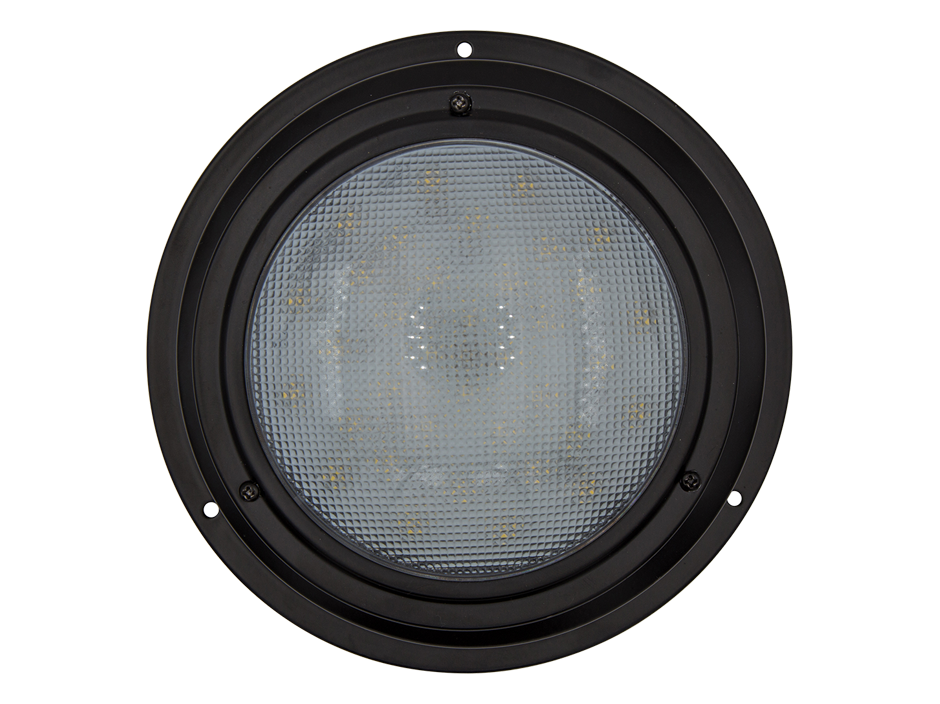 7" Round Black Finish Interior Dome Light with… Heavy Duty Lighting