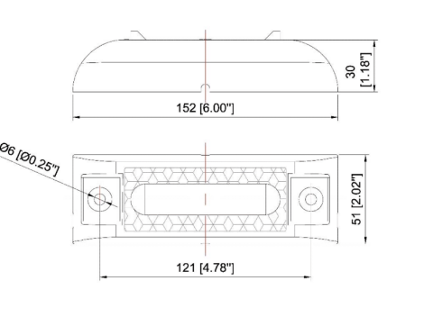 2" x 6" Rectangular Clearance Marker with Reflex Lens - Heavy Duty Lighting (en-US)