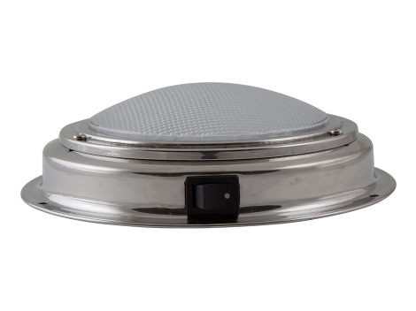 7" Round Stainless Steel Interior Dome Light with On/Off Switch - Heavy Duty Lighting (en-US)
