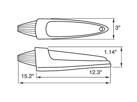 d3" X15" Blunt Nose Torpedo Cab Marker Light - Heavy Duty Lighting (en-US)