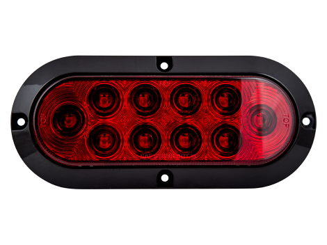 6" Oval Surface Mount Stop Tail Turn Light with Black Bezel - Heavy Duty Lighting (en-US) Products