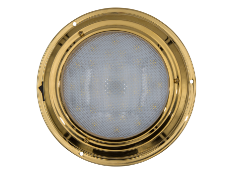 7" Round Brass Interior Dome Light with On/Off Switch - Heavy Duty Lighting (en-US) Products