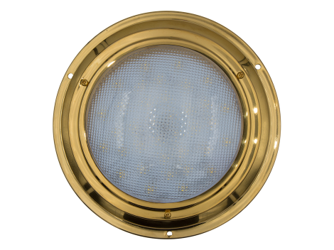 7" Round Brass Interior Dome Light with No Switch - Heavy Duty Lighting (en-US) Products