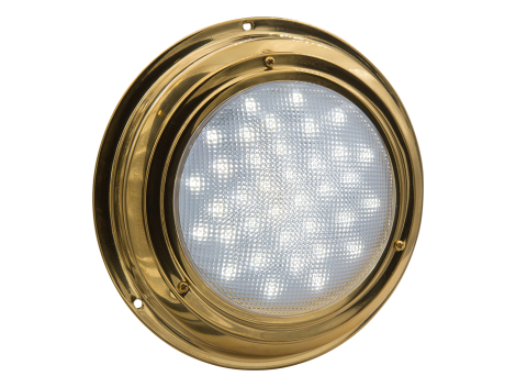 7" Round Brass Interior Dome Light with No Switch - Heavy Duty Lighting (en-US)